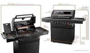 Gril à gaz à 5 brûleurs 1 brûleur latéral autoportant en fonte maille chignon support infrarouge en acier inoxydable enduit de poudre maison - Product Image 6