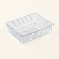 Boîte d'emballage rectangulaire en PET transparent pour fruits, conteneur jetable pour salades, plateau intérieur transparent de qualité alimentaire pour baies et fraises