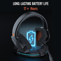 NUBWO G06 Headset Gaming nirkabel, Headset diatas telinga 2.4G dengan kabel 3.5mm pengurang kebisingan dengan mikrofon untuk PS5 PS4 PC Laptop