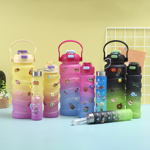 Juego de Botellas de Agua Deportivas 3 en 1 de 1800 ml, 800 ml y 280 ml, con Gradiente, Libres de BPA, para Gimnasio, Viajes, Escuela, Regalos - Product Image 1