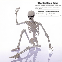 Décoration de squelette d'Halloween, squelette humain en plastique flexible et durable de 5 pieds pour accessoires de maison hantée, décoration de jardin extérieur