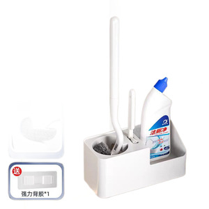 Toilet <b>Brush</b> Wall Mounted <b>Round</b> Durable Easy To Clean White And Black - Product Image 2