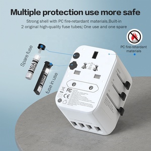 Worldplug Cargador de pared USB todo en uno Adaptador de viaje con función PD para auriculares y portátiles Enchufe de carga internacional - Product Image 6