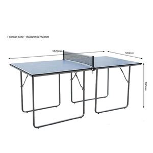 6FT Midsize Compact <strong>Foldable</strong> <strong>Table</strong> <strong>Tennis</strong> <strong>Table</strong> with MDF Material Blue Color Great for Small Spaces - Product Image 3