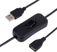 Cable de tira led de CC con interruptor USB, cable macho a hembra con interruptor de 1/2"