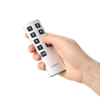 Control Remoto Inalámbrico RF 433MHz de Largo Alcance para Hogar Inteligente, 9 Botones, Color Plata y Negro, Código de Aprendizaje Universal, Metálico, 10m
