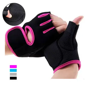Custom logo black exercise outdoor sports gym bicycle cycling weightlifting hand gloves