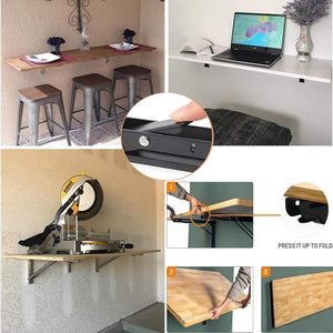 Có thể điều chỉnh Heavy-Duty kim loại gấp Kệ chân đế sơn tĩnh điện thiên nhiên áp lực điều trị gỗ tiết kiệm không gian <span class=keywords><strong>DIY</strong></span> bàn làm việc khung - Product Image 4