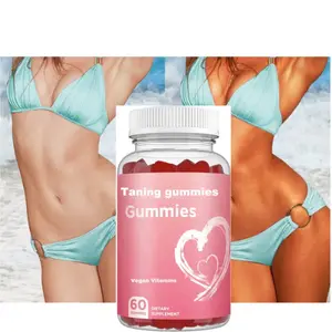 OEM private labels Natural Herbal Extract Dietary self tanning gummies and Tanning Activator Sunless Tanning UV