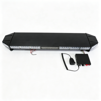 BIAOCHI Aluminium-Gehäuse Rot&Blau LED-Blitzwarnleuchte 12V Sirenen-Lautsprecher Hupe Dach-Notfall-Sicherheitsleuchte für Auto LKW