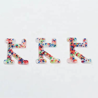 Patchs en caoutchouc pour vêtements, vente en gros, personnalisés, petits logos 3D, lettres transparentes en PVC souple avec points colorés