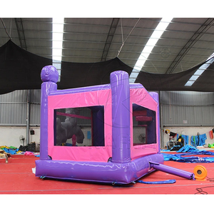 Château gonflable violet arc-en-ciel avec cheval pour location commerciale, idéal pour les fêtes en extérieur - Product Image 2