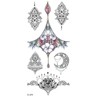 BXTAT TL079-TL084 autocollants de tatouage temporaire dentelle bas dos croix aigle renard fisn fleur Cupidon Angle arbre aile Cage papier pour corps