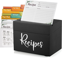 Coffret de recettes personnalisé avec cartes de recettes imprimées et livre de recettes vierge