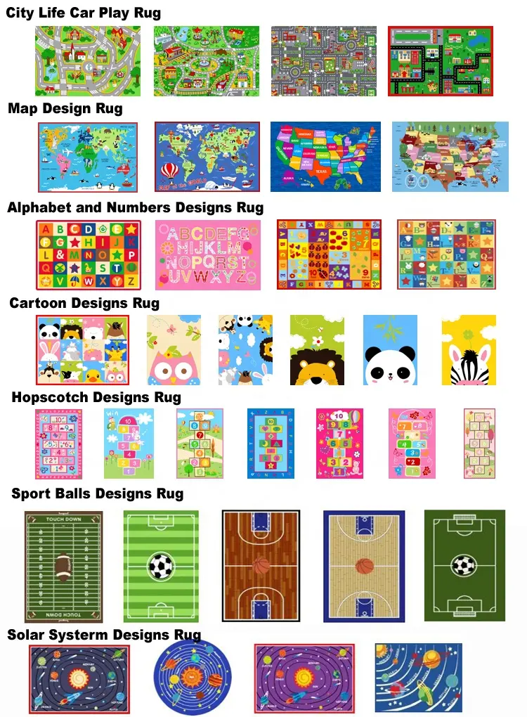 Waterproof Country Road City Map Play Mat Kids Area Rug