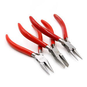 Premium 115mm 130mm Acero inoxidable rojo Pvc mango alambre bobinado cadena nariz joyería punta redonda alicates - Product Image 5