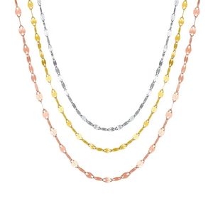 Xinfly Au750 Female Bridal Engagement Fish <b>Lip</b> Shape Wedding Wholesale Pure 18K Real Gold Link Tile Chain Fine Jewelry Necklace - Product Image 1