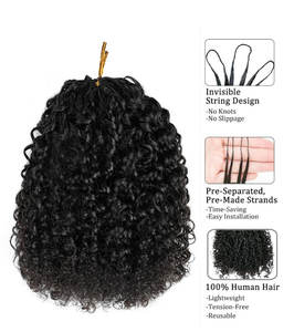 Extensions de <span class=keywords><strong>cheveux</strong></span> en crochet épais de qualité supérieure, pré-étirées, sans nœuds, toucher doux pour une <span class=keywords><strong>coiffure</strong></span> protectrice, <span class=keywords><strong>salon</strong></span> de <span class=keywords><strong>coiffure</strong></span> - Product Image 4