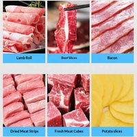 Machine automatique de découpe de bacon en acier inoxydable, machine de découpe de cubes et de bandes de viande de porc