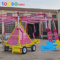 Manège portable personnalisable : Chaises volantes sur remorque mobile pour enfants
