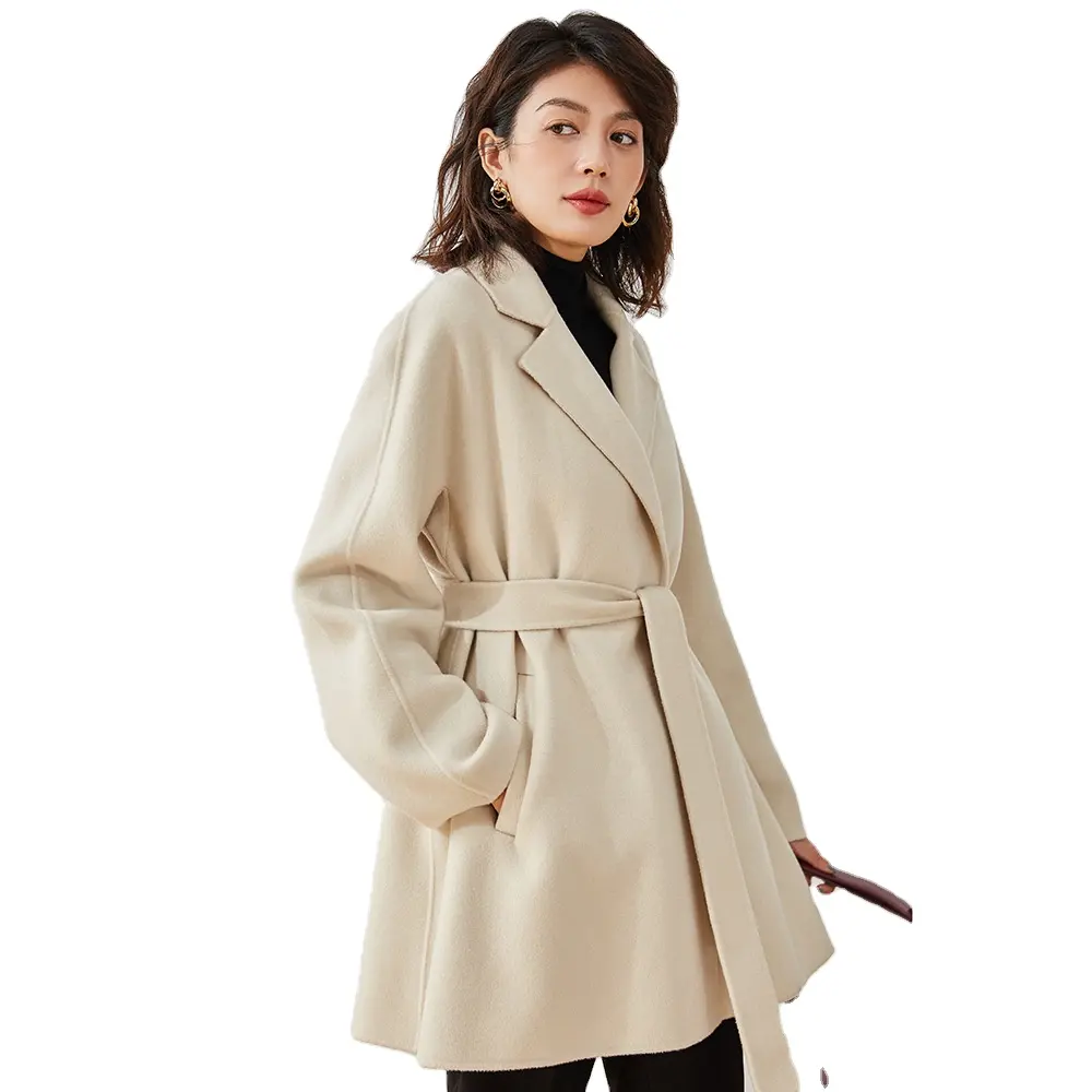 Professional Manufacture Fashion Custom Womens Long Designer Midi Wool Cashmere Trench Coat