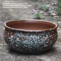 Pot de fleurs en céramique émaillée de grande taille, en argile violette, pour plantes succulentes, avec plateau, idéal pour la maison, le balcon ou les orchidées