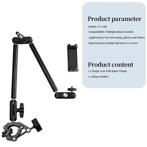 Yuanyu ma thuật cánh tay W kẹp trên bàn máy ảnh điện thoại gắn cánh tay có khớp nối cho <span class=keywords><strong>iPhone</strong></span> DSLR hành động máy ảnh video ánh sáng - Product Image 5