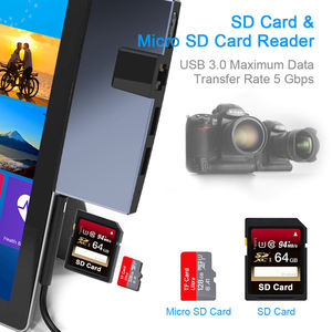 Hub multifonctionnel Mini DP vers 2 ports USB avec lecteur de carte pour Surface Pro - Product Image 2