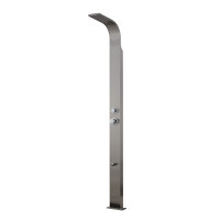 Robinet de douche de jardin autoportant en acier inoxydable LANO 304, finition brossée, noir, pour piscine extérieure