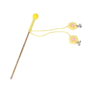 Interactive Movement <b>Cat</b> Toy Flower Shape <b>Plush</b> <b>Cat</b> Teaser Pole with Bells Made of Plastic for Pets - Product Image 3