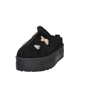 Zuecos Negros Laura Biagiotti para Mujer, Modelo 9262, con Detalle de Oso y Corazón con Pedrería, Suela de Plataforma - Product Image 2