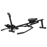 Rameur hydraulique pliable à résistance réglable avec pédale antidérapante pour entraînement à domicile