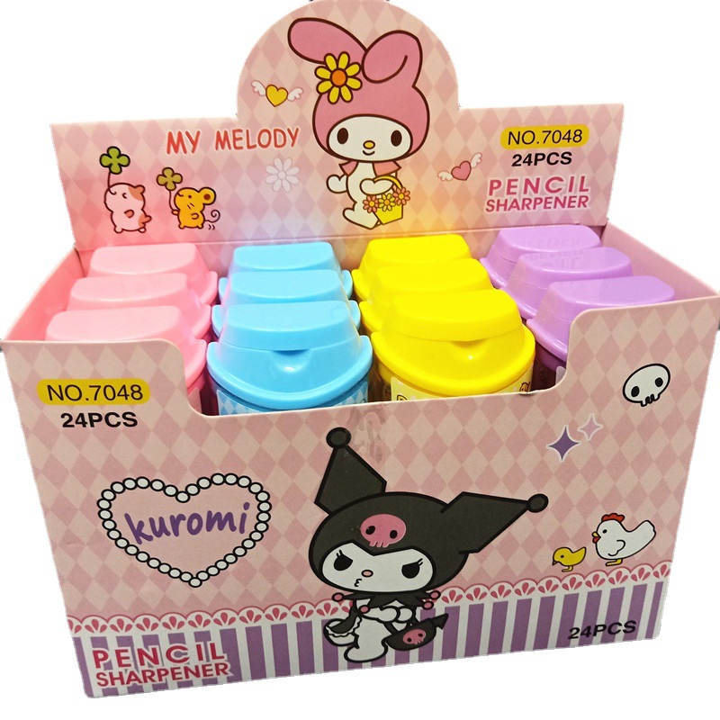 Новинка, Sanrio Kuromi Cinnamoroll, точилка для карандашей, милая помпомпуриновая мини-точилка для карандашей для студентов
