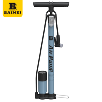 BAIMEI High Quality Portable Bicycle Floor Pump Customized OEM Manual Tool Inflator with Barometer High Pressure Feature