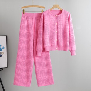 <span class=keywords><strong>Tuta</strong></span> B41040-1 per sport e tempo libero in maglia donna autunno e inverno cardigan alla moda maglione pantaloni larghi set due pezzi - Product Image 5