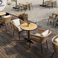 Chaises et canapés d'extérieur multifonctionnels en métal de style pastoral, approuvés par les influenceurs, pour cafés, restaurants occidentaux, et ensembles de thé au lait de style hôtelier