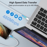 Câble de charge rapide USB-C vers USB-C PD 3A de 1 m (3,3 pi) de qualité supérieure pour iPhone 15 16 17 Samsung Galaxy S26/S25/S24/S23/S22 avec emballage en boîte