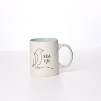Tasses à café modernes personnalisées au meilleur prix avec couleur violette et motif morse/tortue de mer/pinguins/sceau