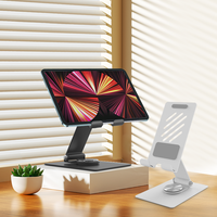 Support de téléphone portable en alliage d'aluminium flexible et portable, rotation à 360 degrés, hauteur réglable pour une utilisation sur le bureau, appareil mobile et table de bureau
