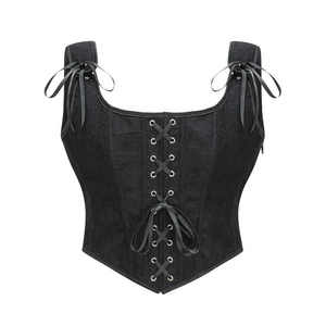 Top corto tipo túnica de seda elegante para mujer, estilo europeo y americano, con tirantes sexys, de la marca Under Lulu Custom. - Product Image 4