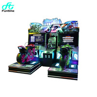 Amusement intérieur simulateur d'arcade à pièces moto de course dynamique de 42 pouces console de jeu de course de moto à 2 joueurs