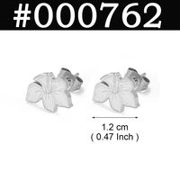 Pendientes de 1.2CM con Flores de Hibisco Hawaianas de Guam para Mujer, Joyería de Frangipani de Puerto Rico y Guadalupe, Acero Inoxidable # 000762