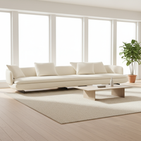 Ensemble de canapés modulaires carrés inclinables minimalistes de luxe italiens Vivienne en cuir véritable pour salon de villa