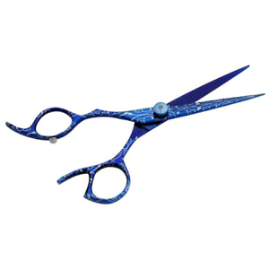 Ergonomic Titanium Blue Hair Cutting Scissors 5.5 Inch and 6 Inch Laser Engraved Professional Barber <b>Shears</b> for Smooth Cutting - Product Image 2