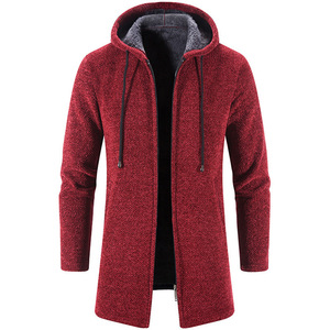 Cardigan long pour hommes <span class=keywords><strong>Manteau</strong></span> d'extérieur Automne Hiver Mode Hoodies Veste ample et surdimensionnée - Product Image 4