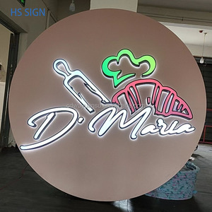 HS SIGN Custom Advertising Illuminated 3d Acrylic Light Up Logo Letters Sign Led Letter Business 3d light boxs