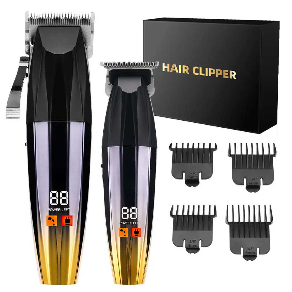 PRITECH Professional Barber Hair Cutting Tools Kit Beard Trimmer Hair Clipper With LED Display