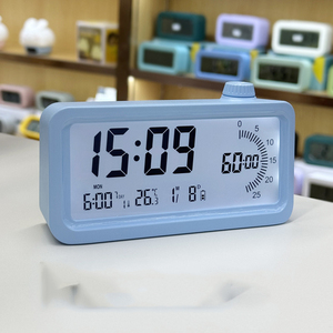 นาฬิกาปลุกดิจิตอล LCD พร้อมตัวตั้งเวลาแบบภาพ ปรับความสว่าง อุณหภูมิ ปฏิทิน แสดงผล 12/24 ชั่วโมง นับถอยหลังขึ้นไป - Product Image 5