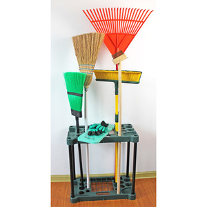 Étagère de rangement pour outils de jardin en plastique vert foncé, à fixer au mur, pour intérieur, extérieur, cour et jardin - Product Image 2