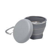 Venta caliente Nueva llegada 180ml Taza de silicona plegable Portátil Macaron Taza de agua de silicona plegable con tapa Taza de compresión